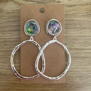 Lucky Brand silver / mother of pearl earrings NEW